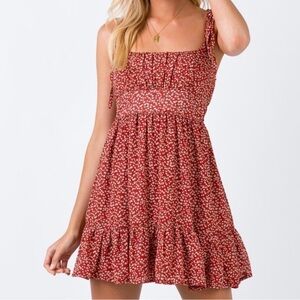 Princess Polly the‎ Bonnie mini dress red dainty ditzy floral print